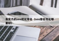 有实力的seo优化排名（seo排名优化哪里好）