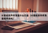 计算机软件开发是什么行业（计算机软件开发是程序员吗）