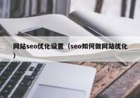 网站seo优化设置（seo如何做网站优化）