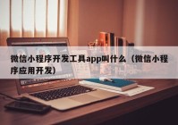 微信小程序开发工具app叫什么（微信小程序应用开发）