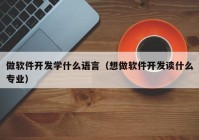 做软件开发学什么语言（想做软件开发读什么专业）