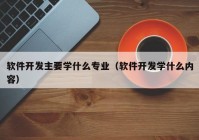 软件开发主要学什么专业（软件开发学什么内容）