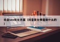 抖音seo优化方案（抖音优化师是做什么的）